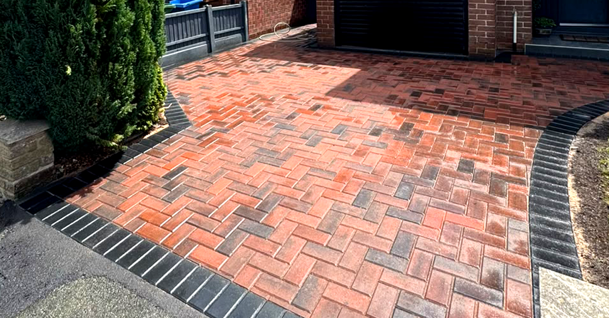 Newly installed block paving driveway in Cheshire