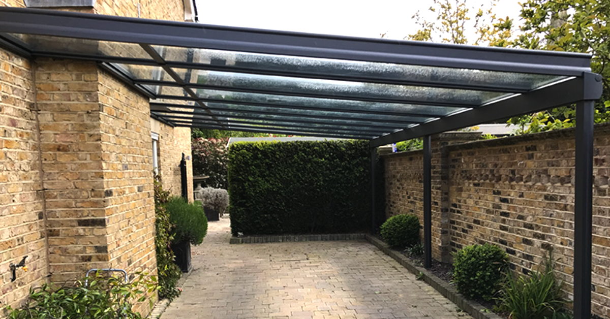Aluminium carport installed at a home in Cheshire